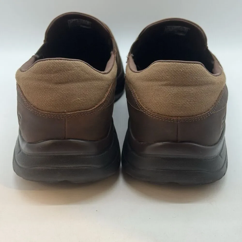 Skechers Glides Calculous 64589 Loafers Men's 16 Dark Brown Leather Gel Infused